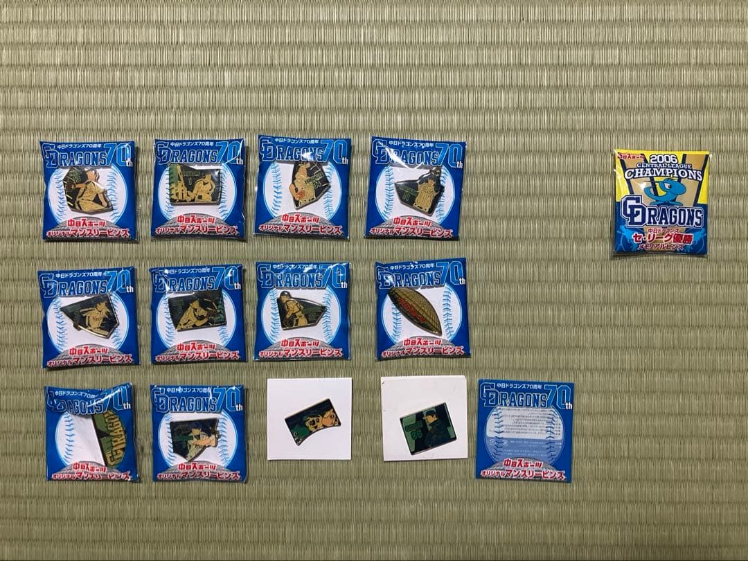 中日ドラゴンズ　中日スポーツ　マンスリーピンズ　優勝メモリアルピンズ