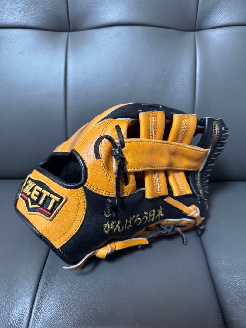 ZETT Pro Status 軟式グローブ オレンジ/ブラック