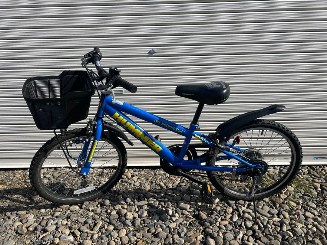 HUMMER 子供用自転車 青 前カゴ付き