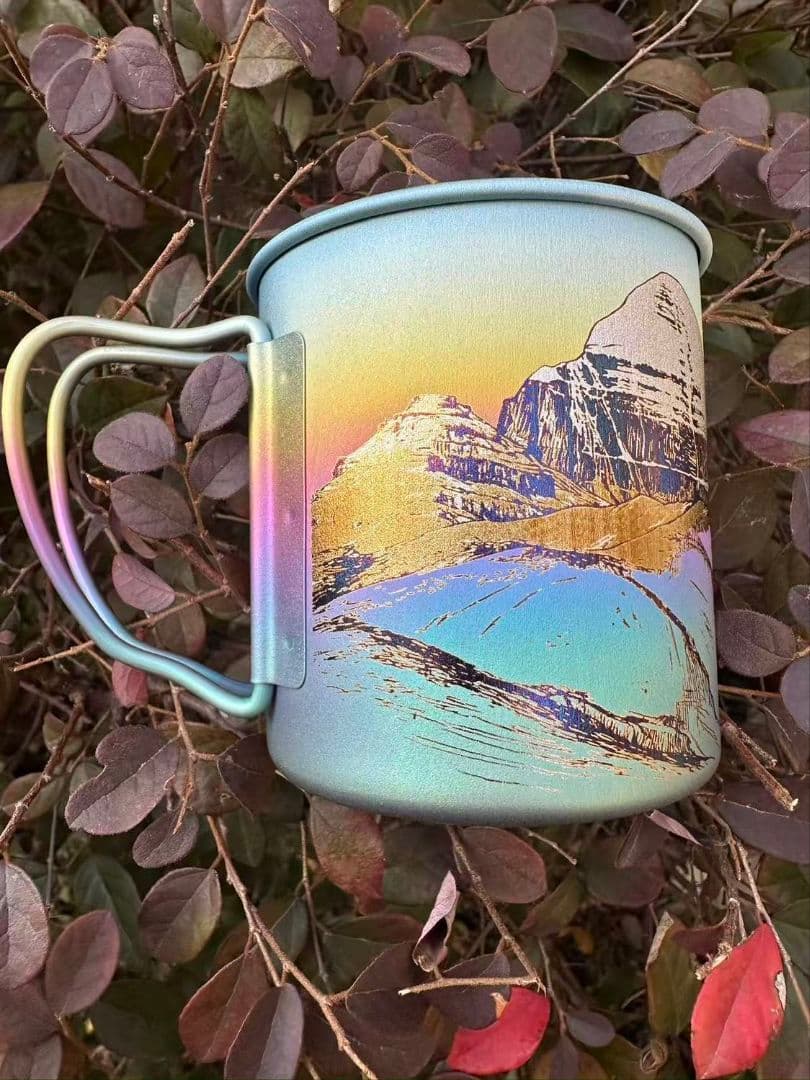 スノーピーク チタンマグ カスタム 陽極酸化 450ml カイラス山 カラフル