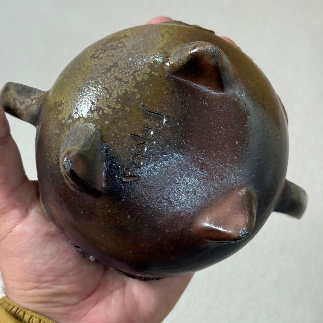 蔵出し/備前竜香炉 小山一草 共箱 共布 栞 備前焼 龍細工 茶道具 香道具