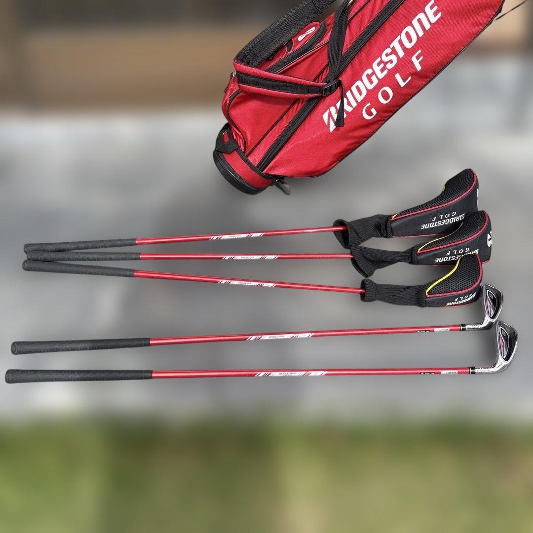 BRIDGESTONE GOLF キャディバッグ クラブセット レッド ジュニア