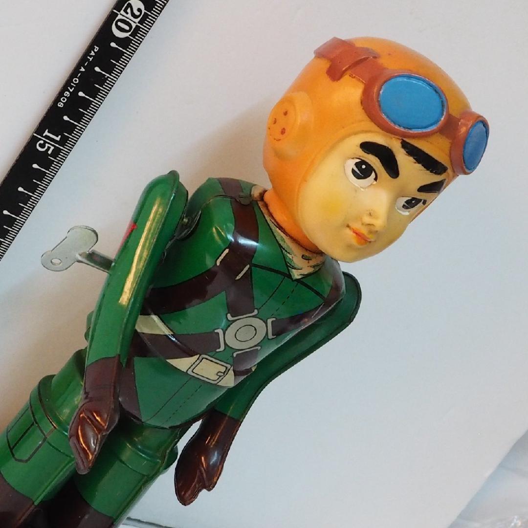 TOMO　ATD【0戦はやと】当時物ブリキ ゼンマイ歩行ロボット人形