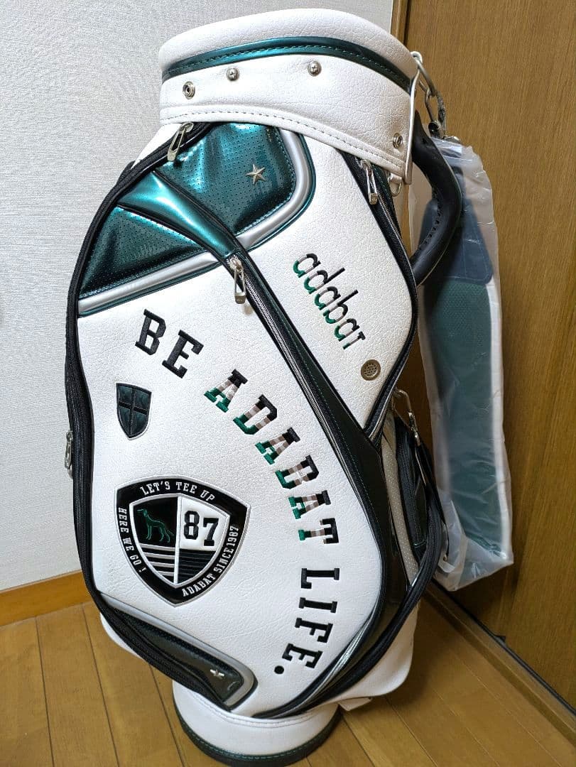 中古 adabat アダバット ゴルフ キャディバッグ【ホワイト/グリーン】