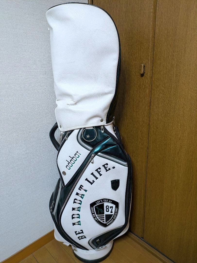 中古 adabat アダバット ゴルフ キャディバッグ【ホワイト/グリーン】