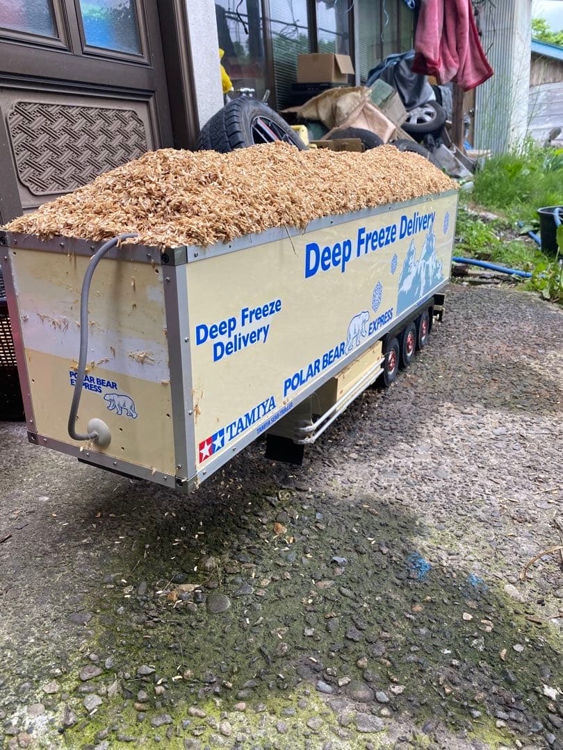 タミヤ　1/14 3軸リーファー　チップ運搬車風トレーラー