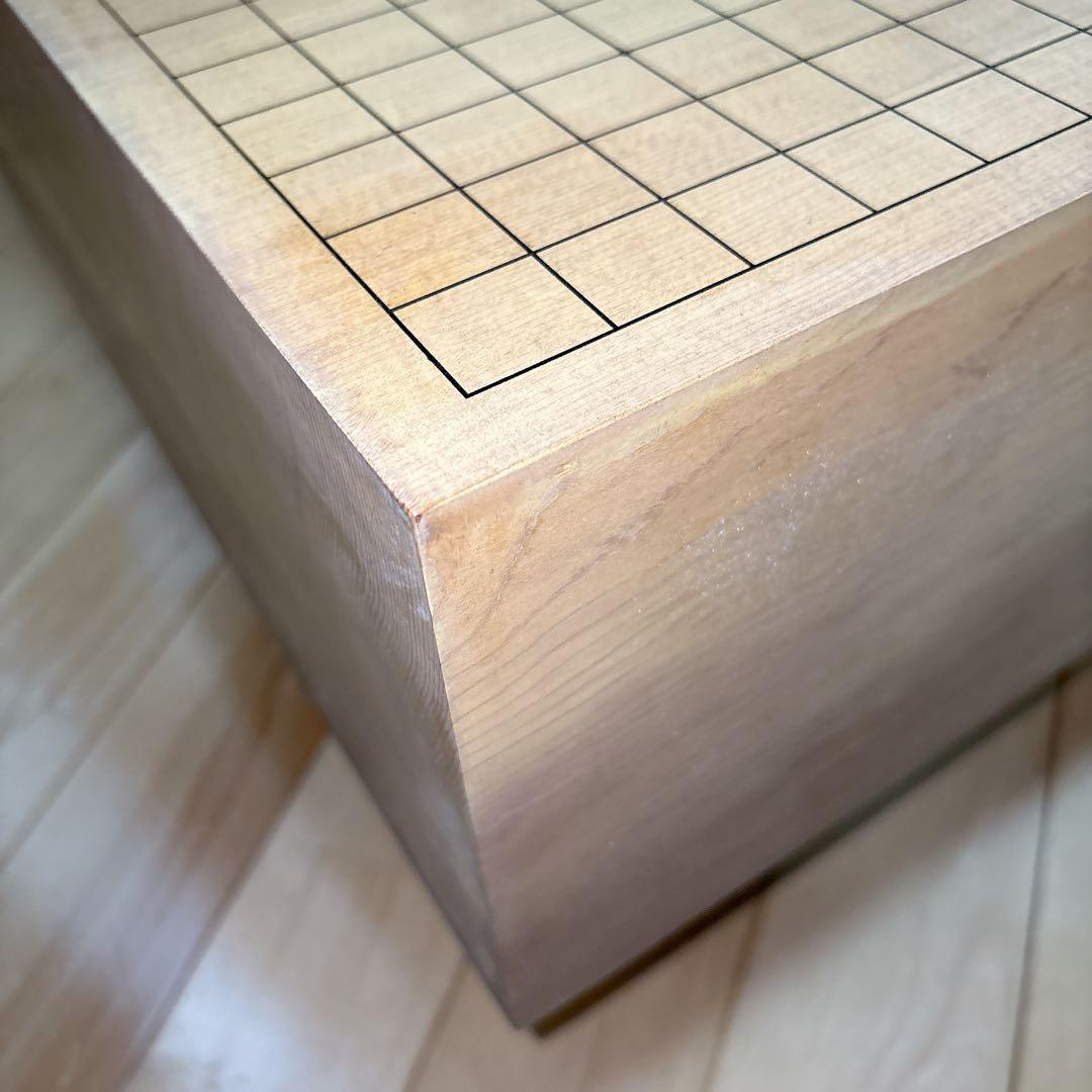 美品 碁盤 脚付き ヘソあり 天然木 厚さ17.3cm