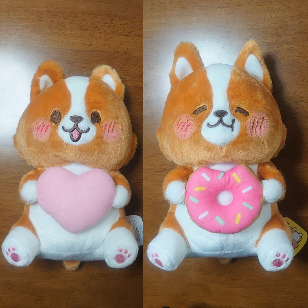 まるまるコーギー BIGぬいぐるみ2 ハート ドーナツ コーギー ぬいぐるみ 犬