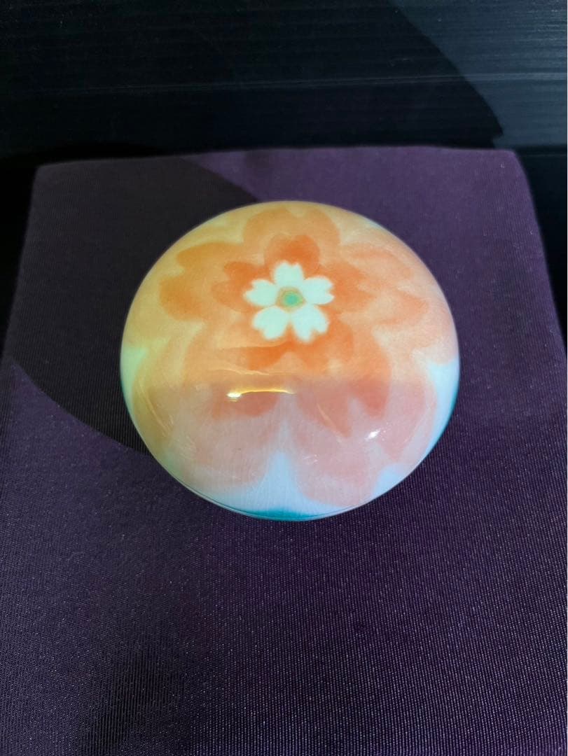 四代徳田八十吉　彩釉　香合