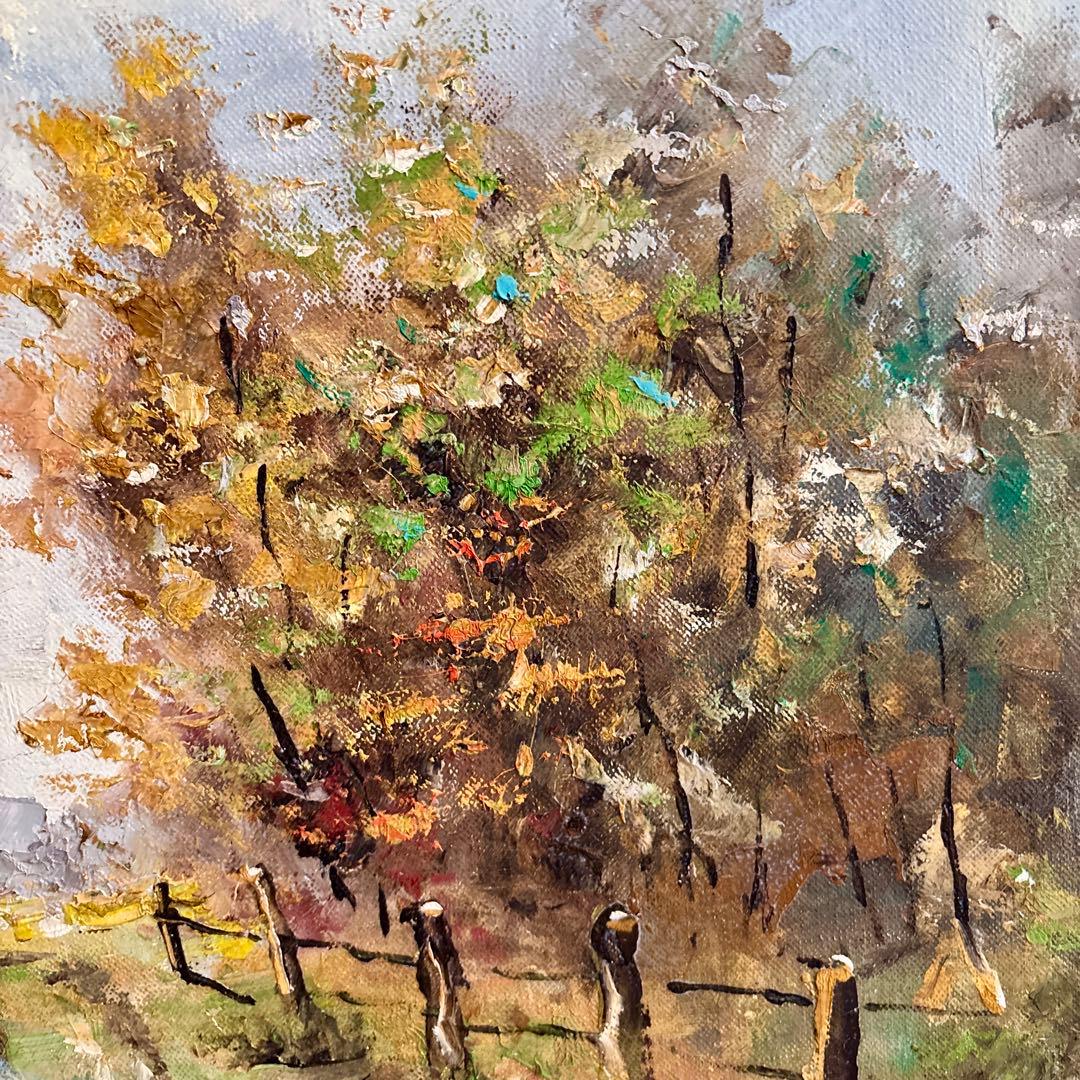 Hollander \"Country road\" 油絵 風景画 ゴールド額F10