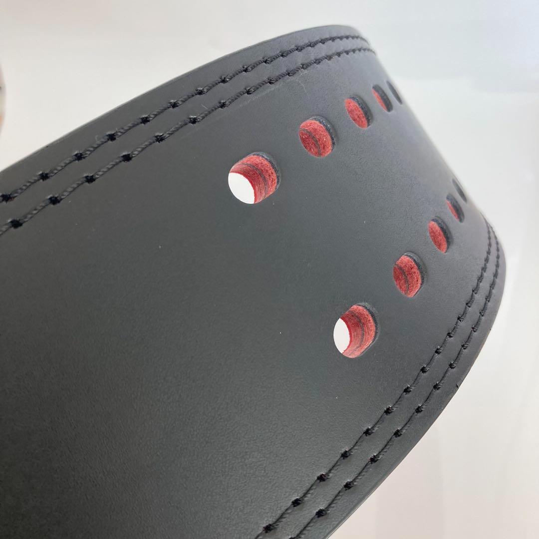 パワーベルト レバーアクション Mサイズ 本革 BLACK× 白バックル 可変式