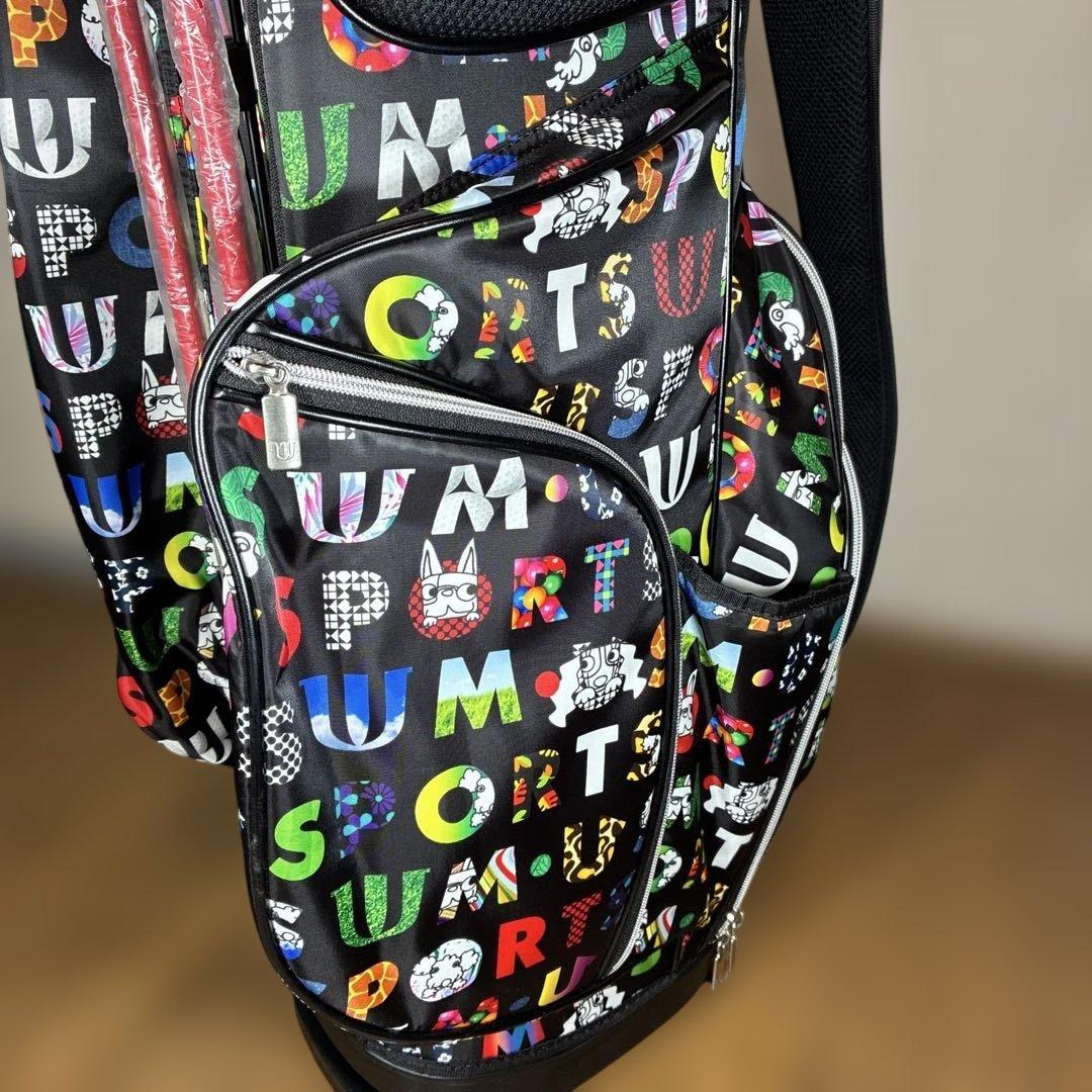 MUスポーツカラフルロゴプリント総柄スタンドキャディバック