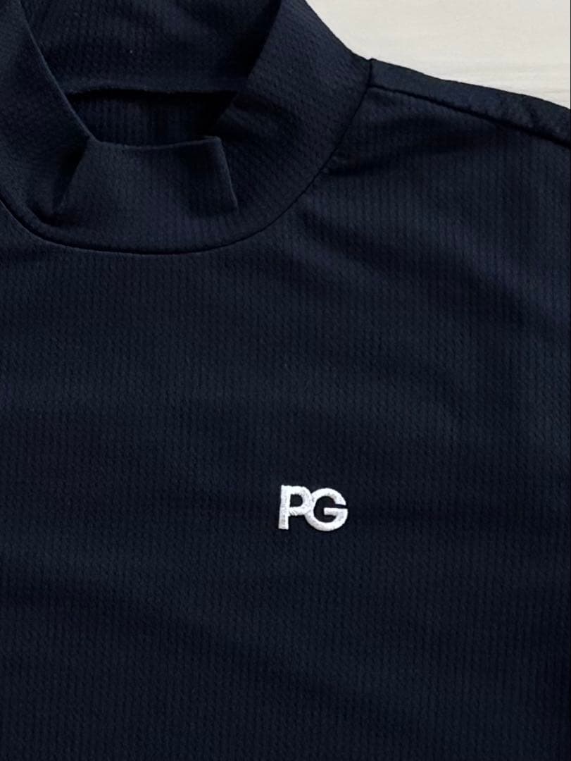 パーリーゲイツ　ロゴ入り半袖モックネックシャツ