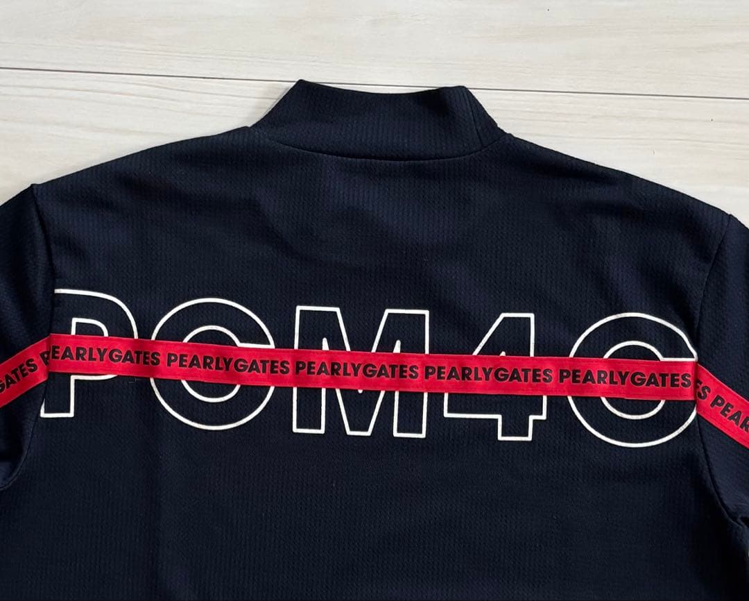 パーリーゲイツ　ロゴ入り半袖モックネックシャツ