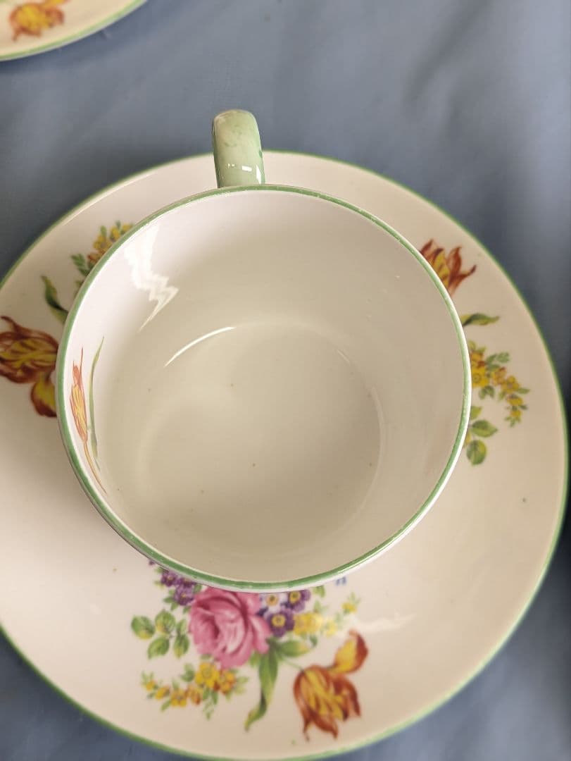 シェリー窯 shelley ティーカップ＆ソーサー ５客 美品 英アンティーク