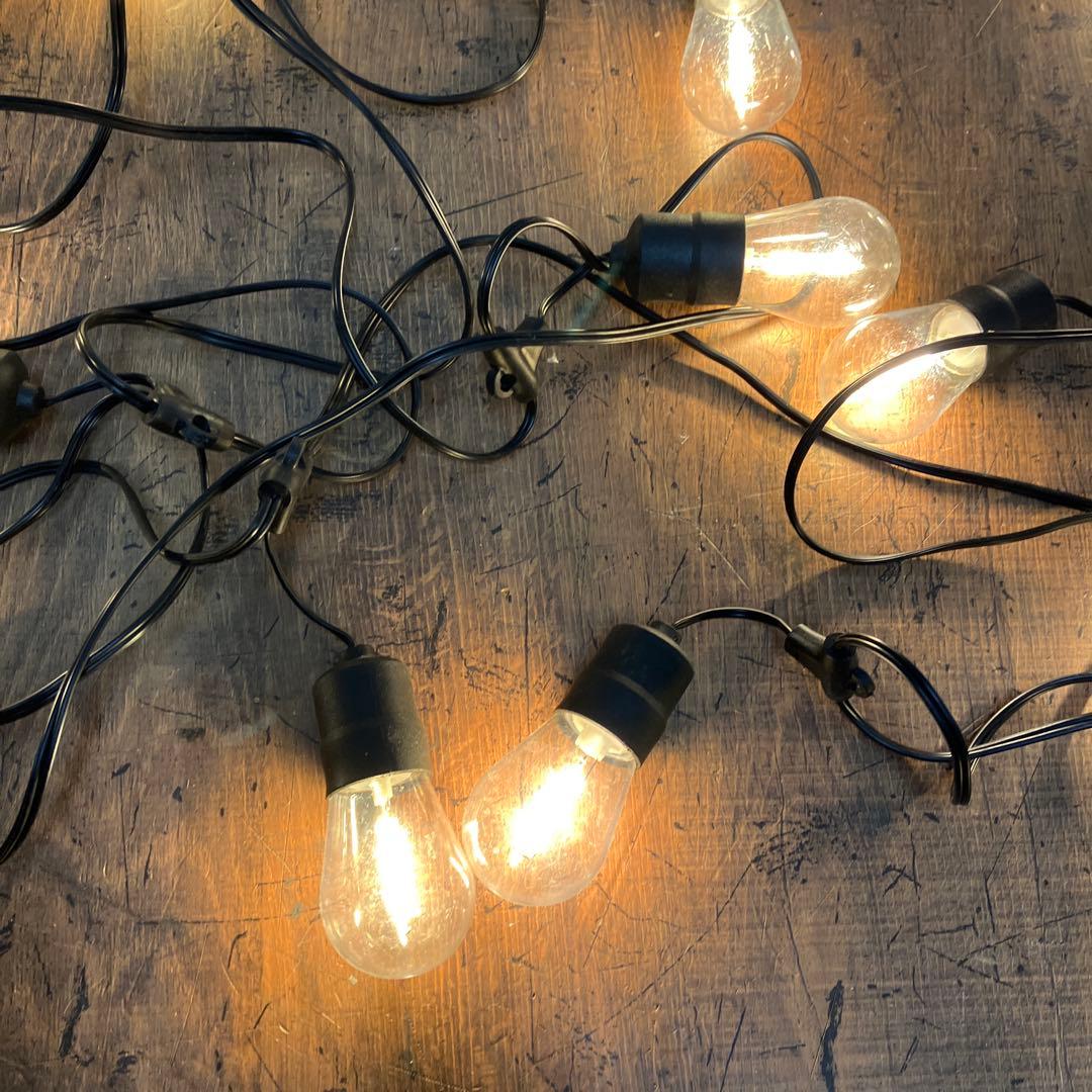 D-2 LED ストリングライト 20灯 電球色 キャンプ イベント 屋外用