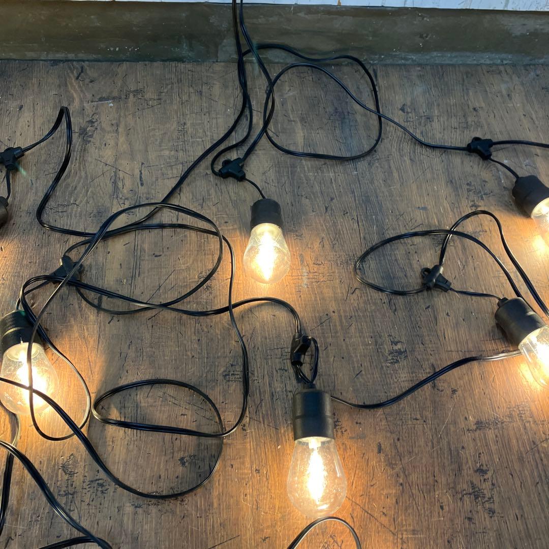 D-2 LED ストリングライト 20灯 電球色 キャンプ イベント 屋外用