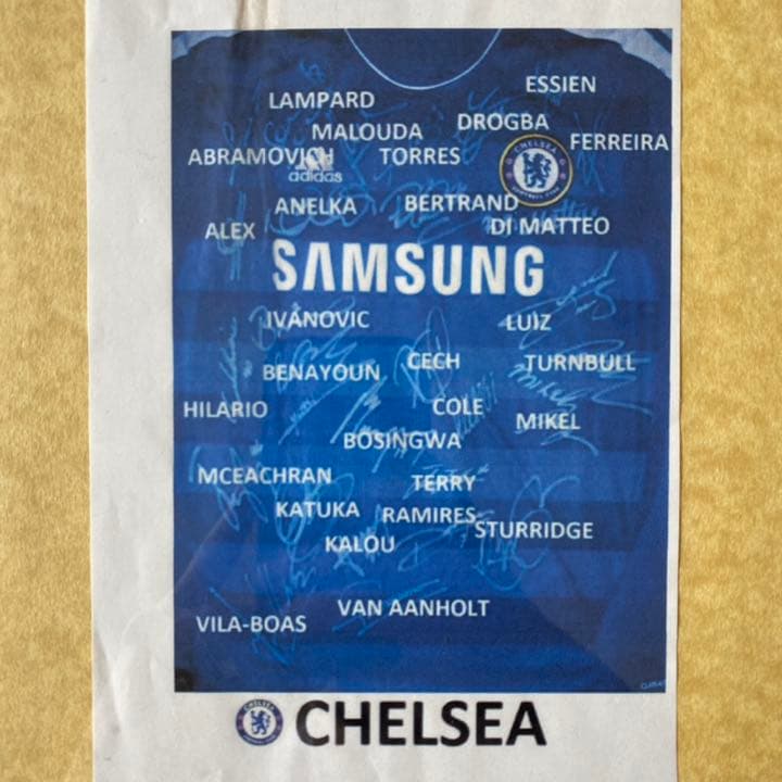 【証明書付】11-12 チェルシー２４選手＋スタッフ直筆サイン入り ユニフォーム