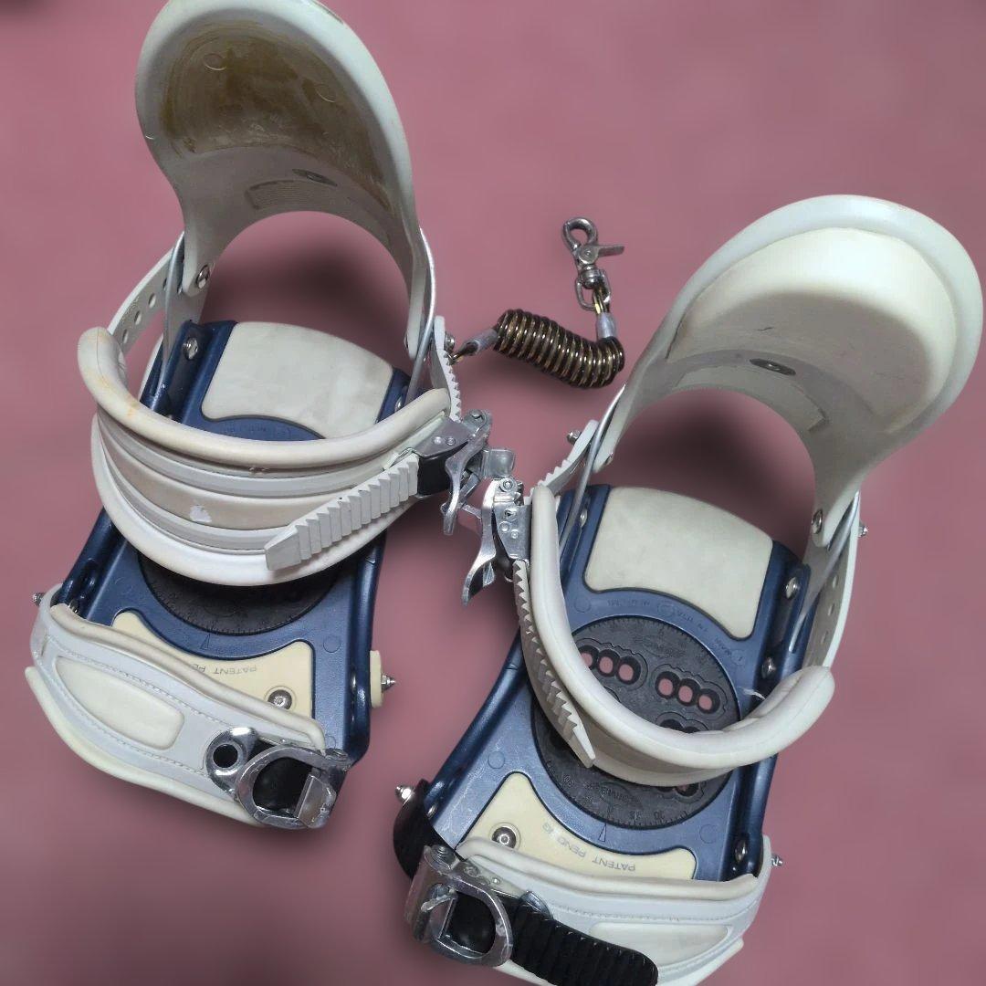 スノーボード ビンディング ホワイト/ブルー