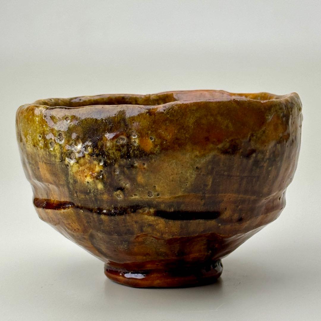 江戸時代 嵯峨焼 楽茶碗 嵐山 茶道具 共箱 骨董品　アンティーク