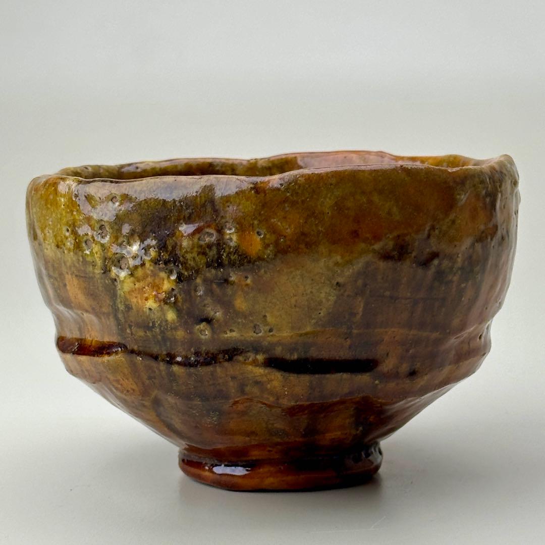 江戸時代 嵯峨焼 楽茶碗 嵐山 茶道具 共箱 骨董品　アンティーク