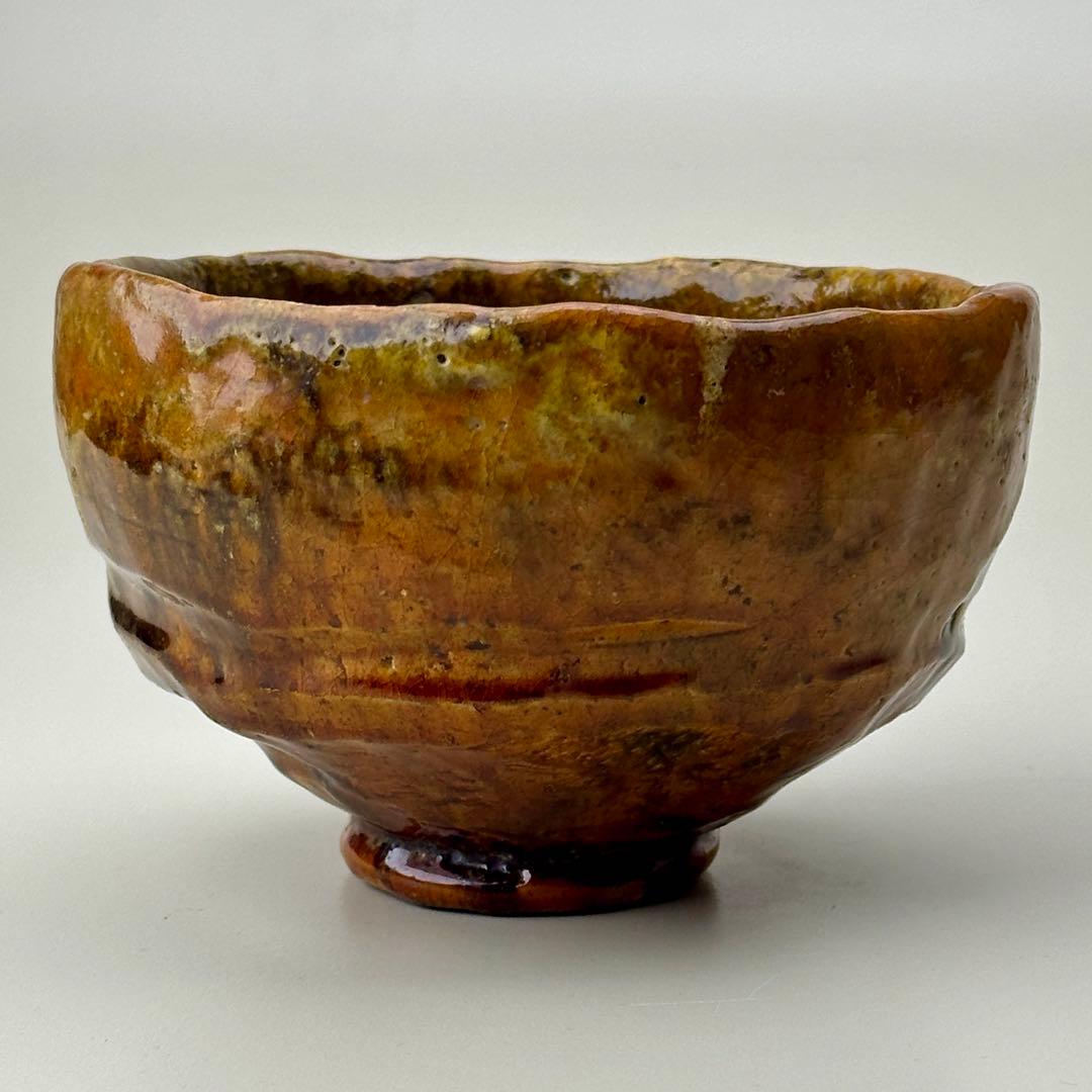 江戸時代 嵯峨焼 楽茶碗 嵐山 茶道具 共箱 骨董品　アンティーク