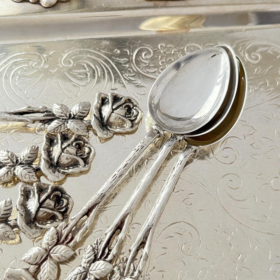 【Cristoph Widmann】 薔薇のティースプーン 6本【純銀】