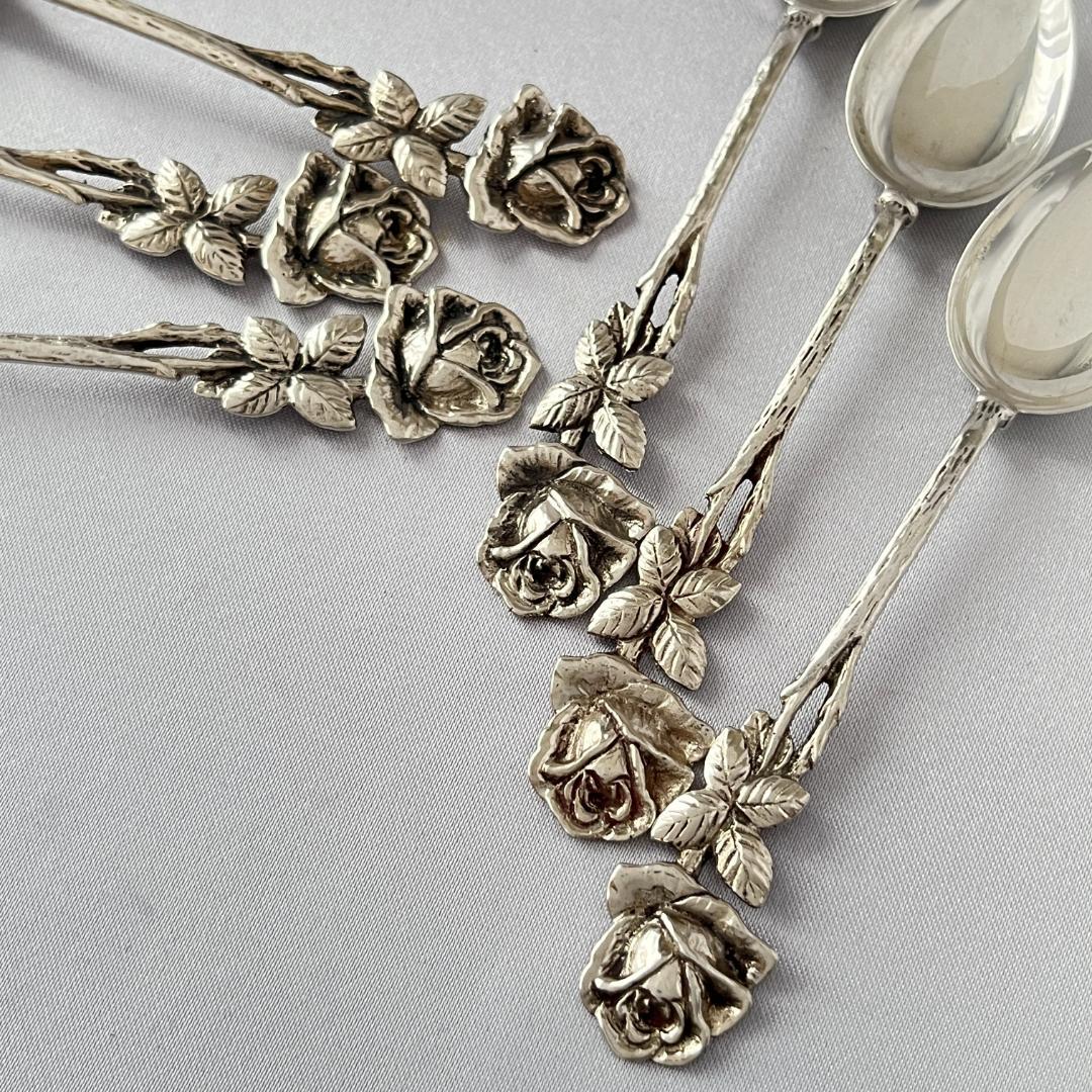 【Cristoph Widmann】 薔薇のティースプーン 6本【純銀】