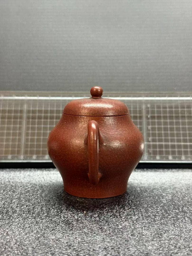 【孟臣 底款 刻漢詩 明月水中来】紫砂壷 朱泥 段泥 煎茶道具 急須 単孔口