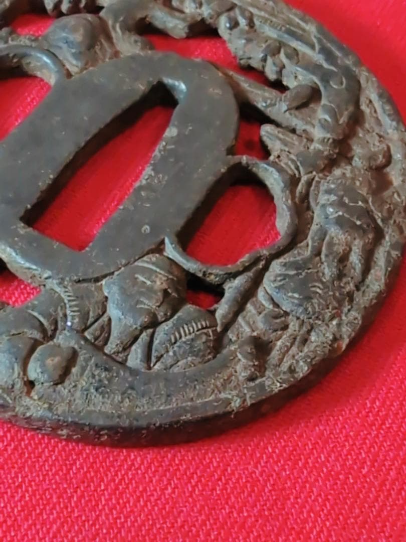 鍔 無銘 鉄鐔 人物図 拵 日本刀 刀装具 骨董 古美術 江戸時代