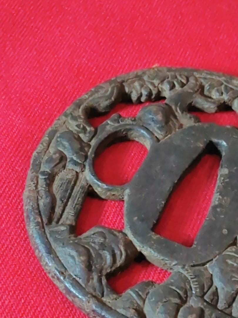 鍔 無銘 鉄鐔 人物図 拵 日本刀 刀装具 骨董 古美術 江戸時代