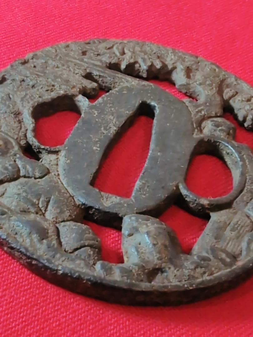 鍔 無銘 鉄鐔 人物図 拵 日本刀 刀装具 骨董 古美術 江戸時代