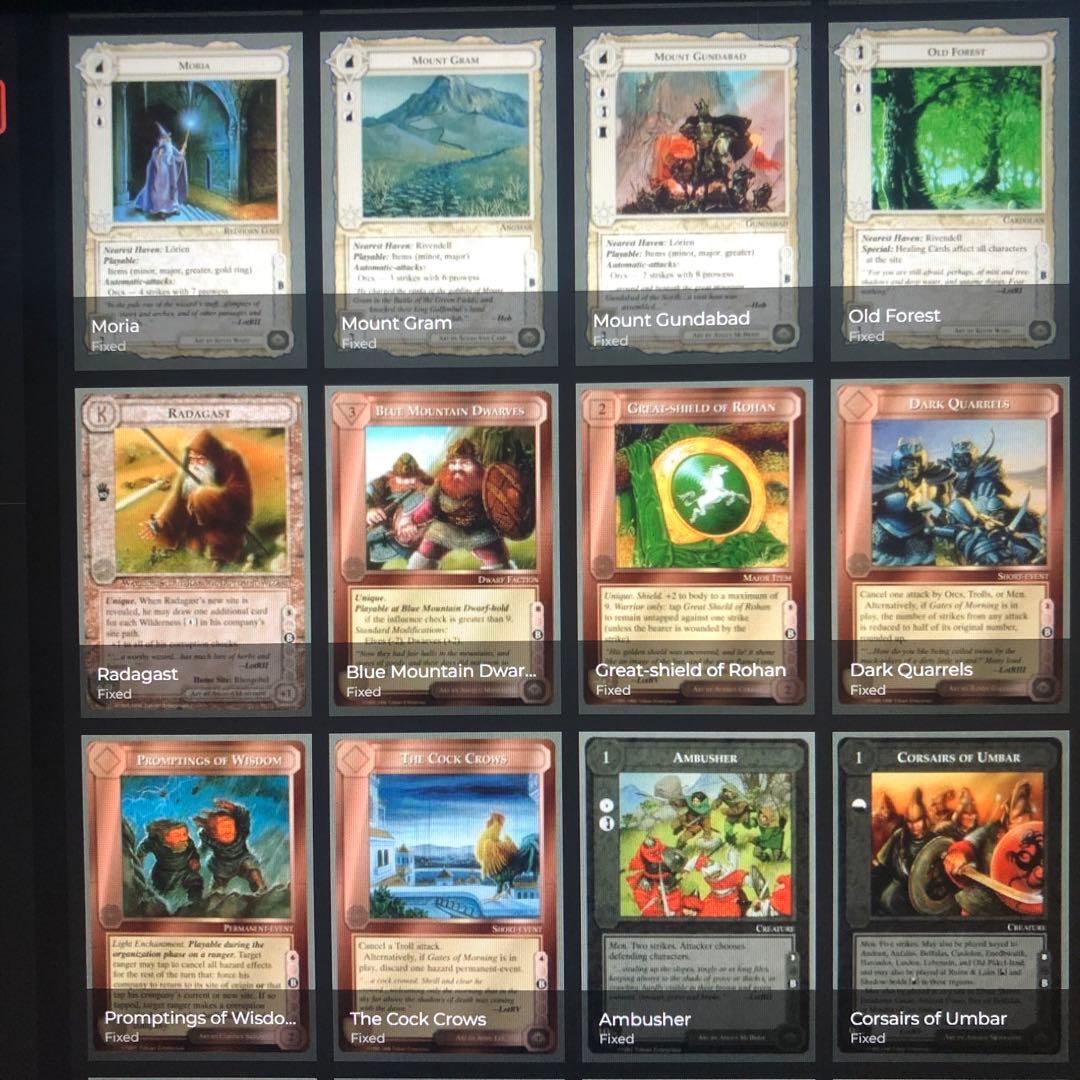 ミドルアース　カード　チャレンジデッキB ccg コンプ　指輪物語　希少