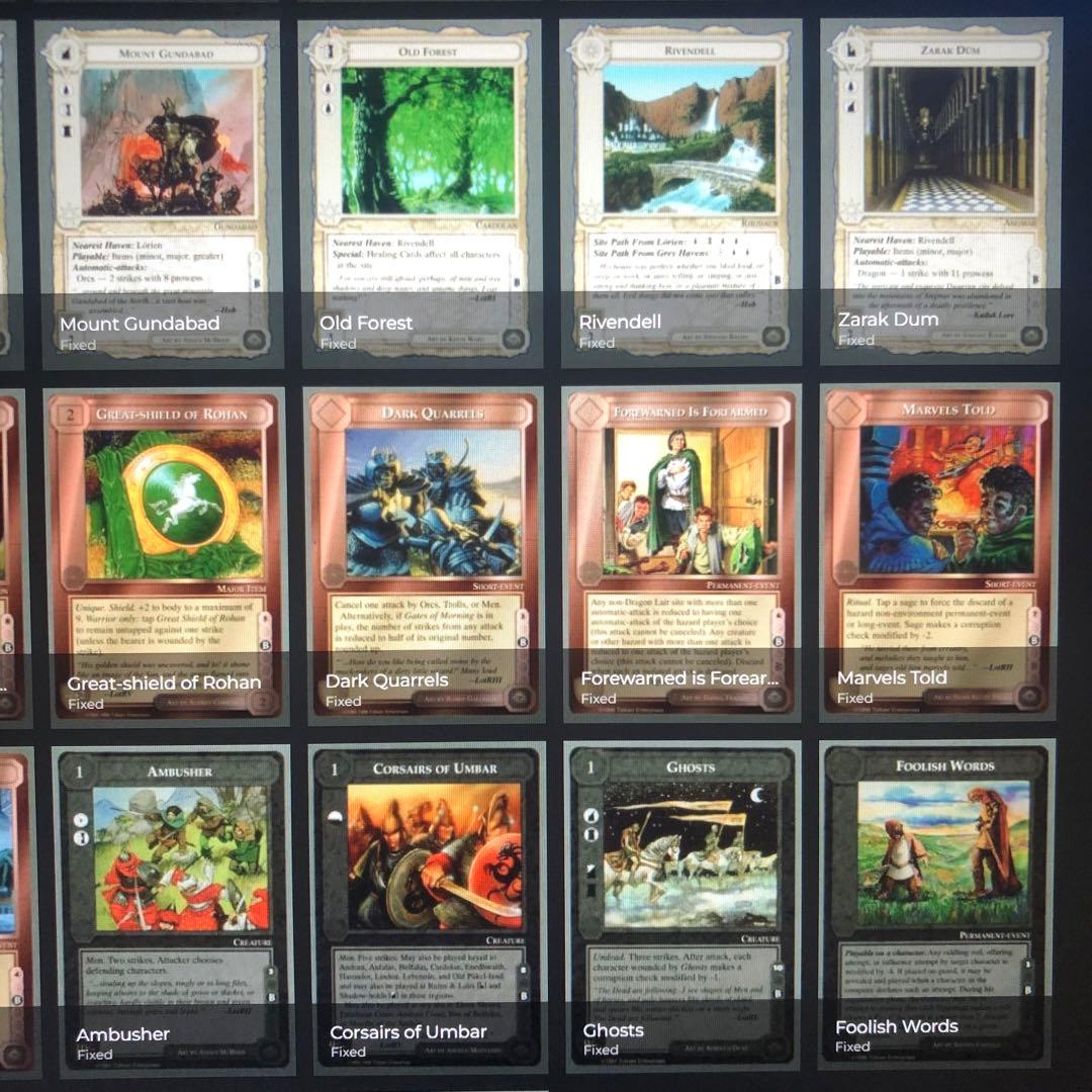 ミドルアース　カード　チャレンジデッキB ccg コンプ　指輪物語　希少