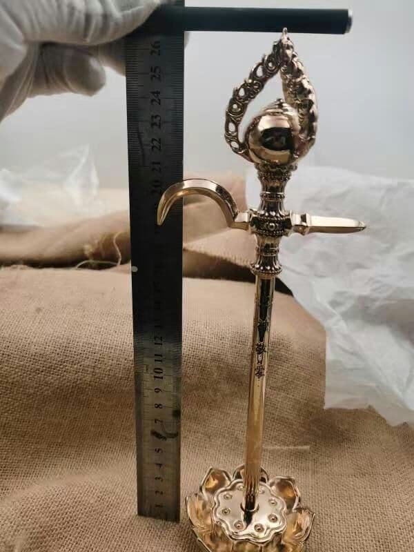 【修縁堂】密教法具 准提金剛勾 精密金属彫り 真鍮製 vajra 26cm