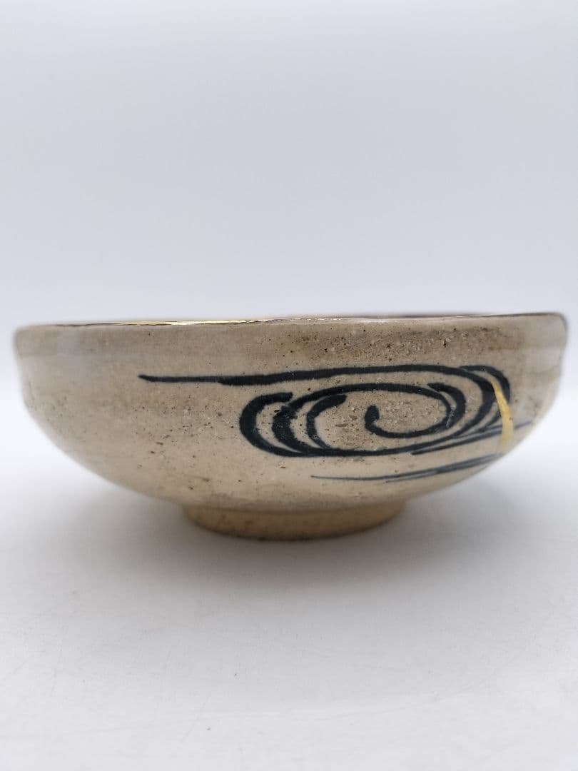 c522 平茶碗 乾山写 芦水文 手塚充 木箱 茶道具 古物