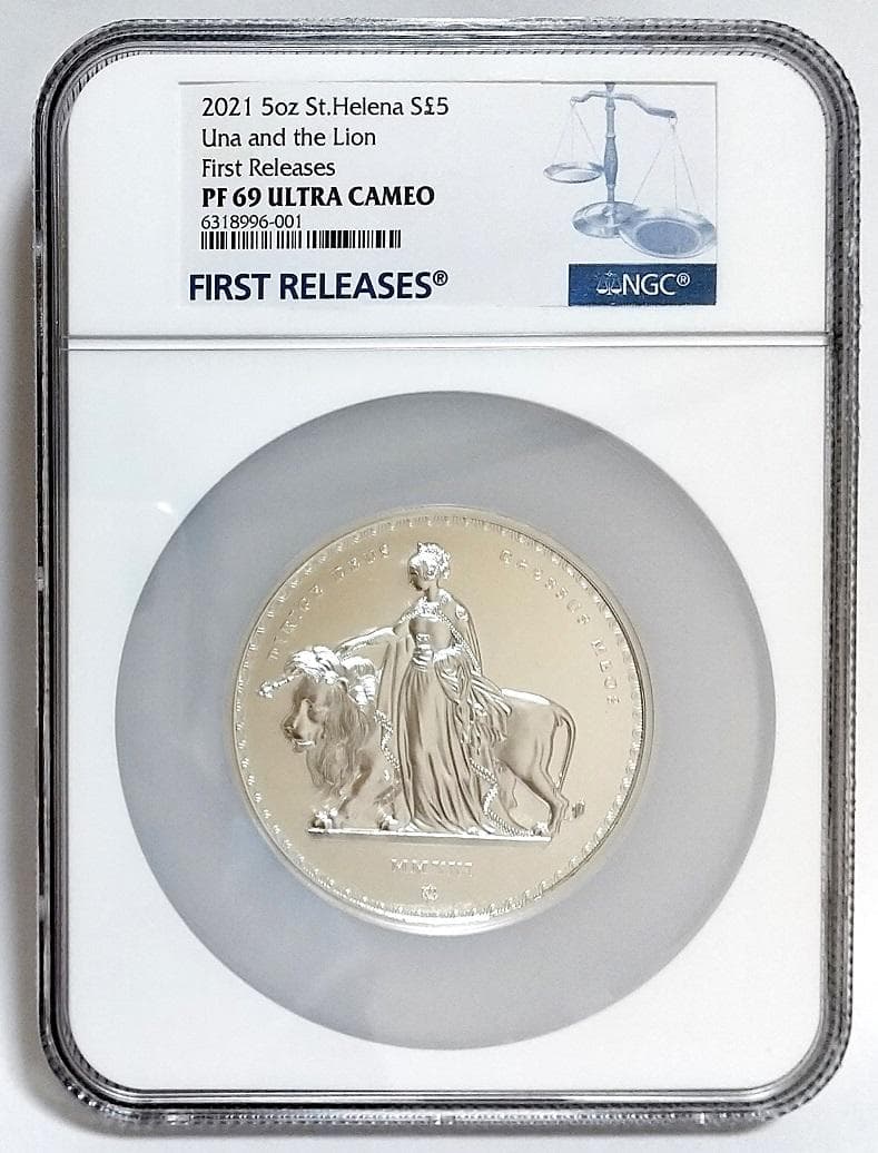 2021年 セントヘレナ ウナとライオン 5オンス銀貨 NGC PF69UCFR