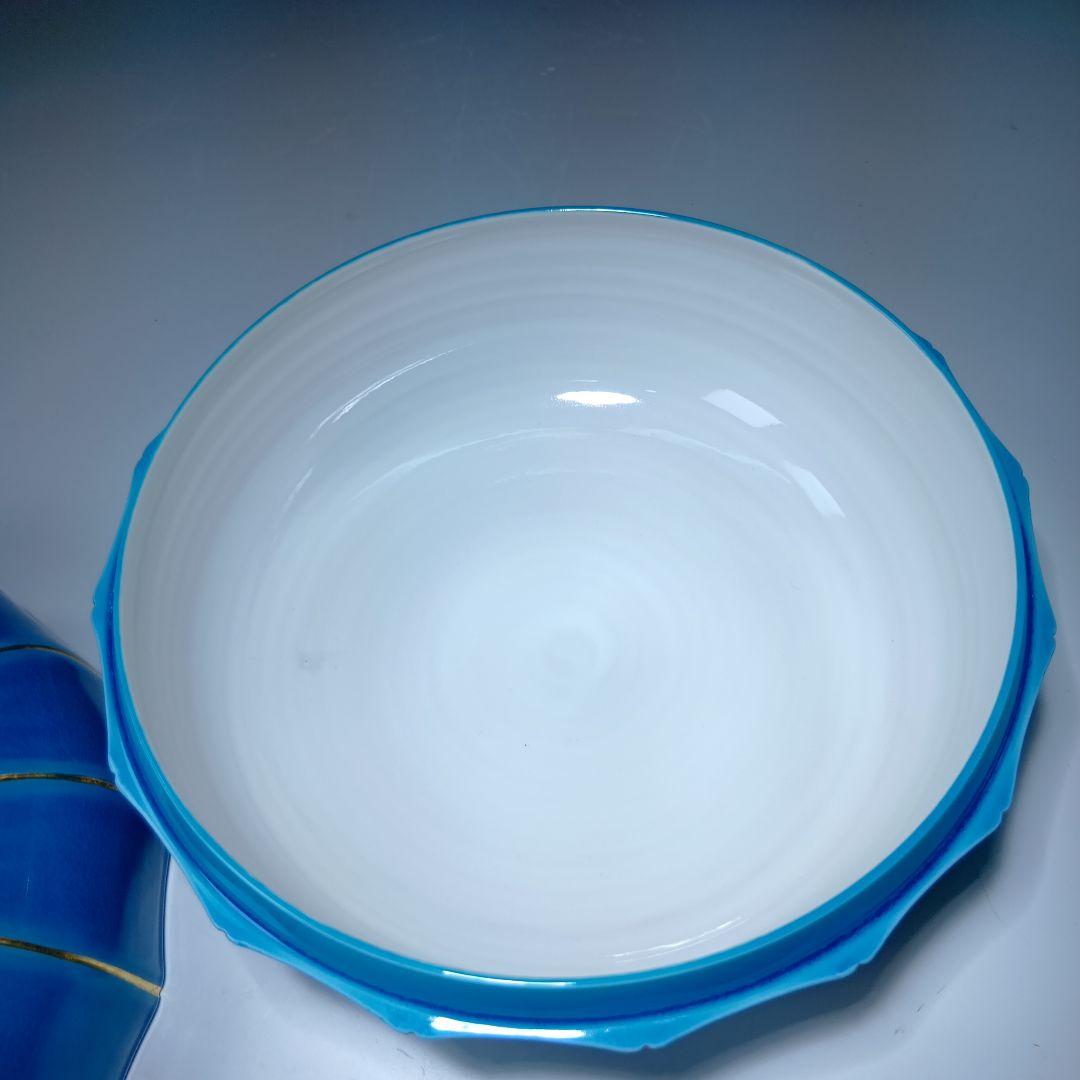 最終値下げ　茶道具　中村翠嵐　浅黄交趾(菊形)食籠　 永田宗匠書付有　　未使用品