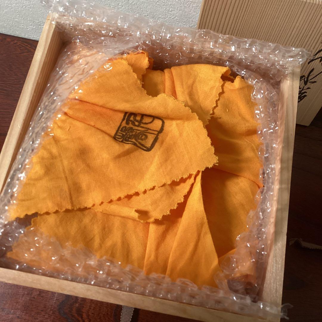 水指　正村千馨作　染付水指岩竹文　共箱　茶道具