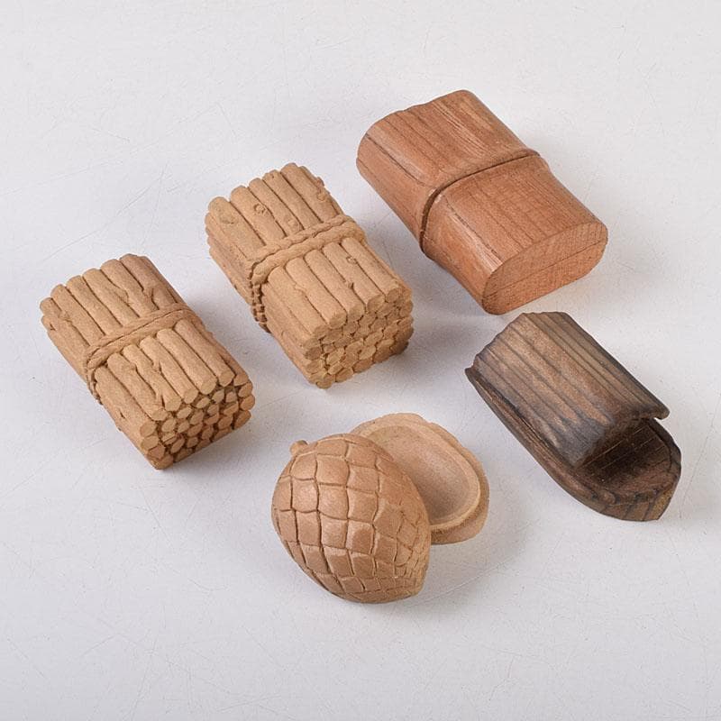 茶道具　木彫り　光銘　薪香合　舟香合など　５点まとめて　V　R9286