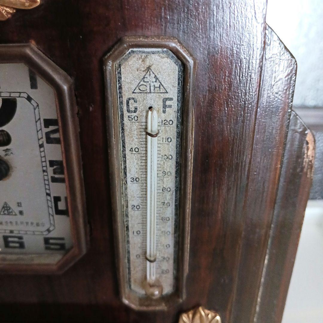 アンティーク木製置き時計