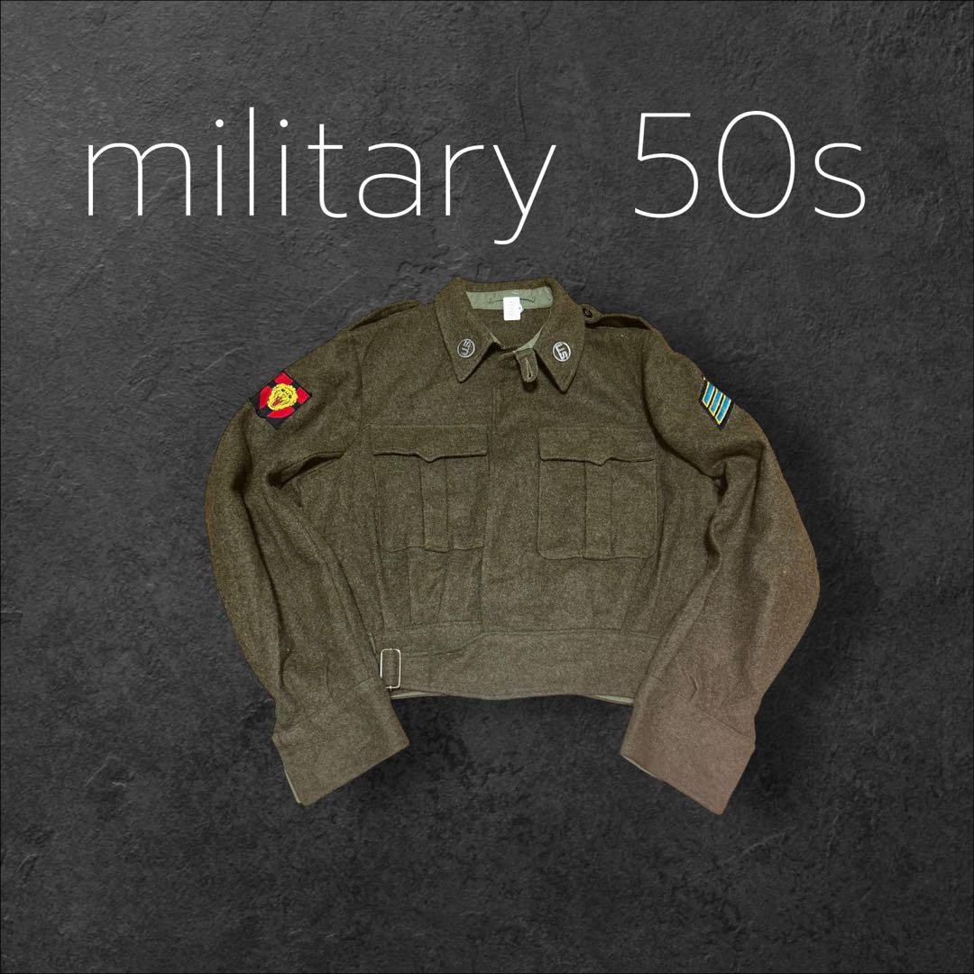 50s British Army ウール地 バトルドレスジャケット US 短丈