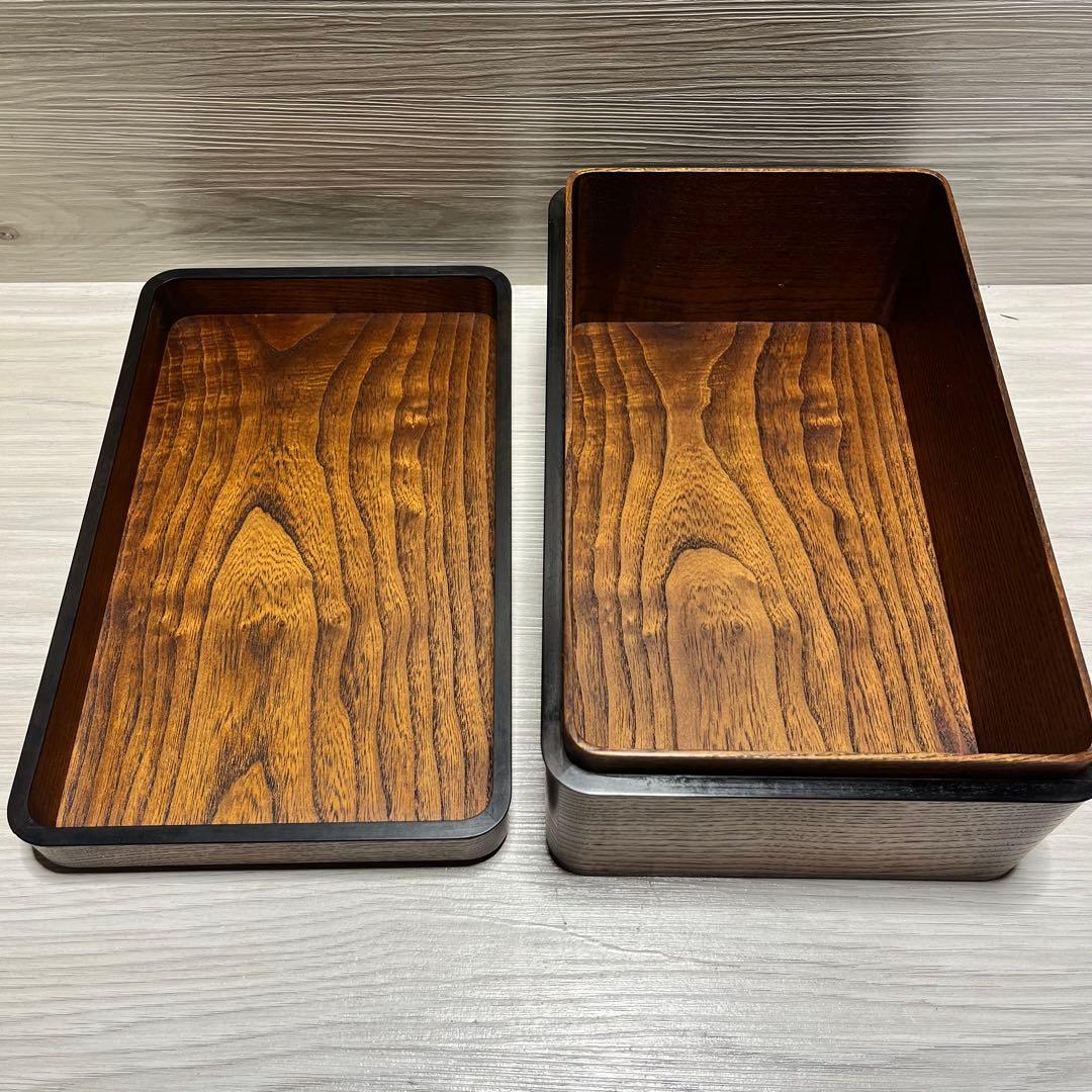 拭漆文箱　桐箱つき