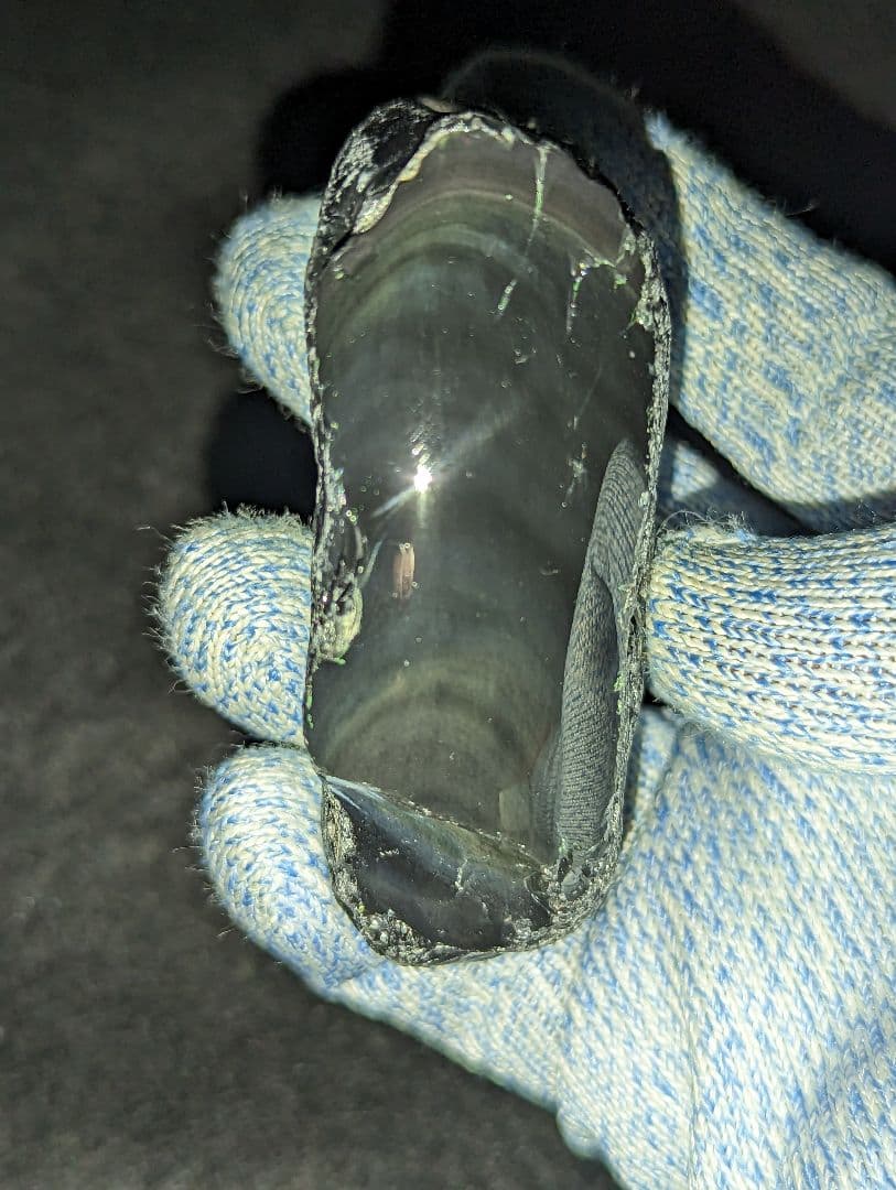 【研磨品】十勝石玲瓏　北海道産レインボーオブシディアン　十勝石　玲瓏石