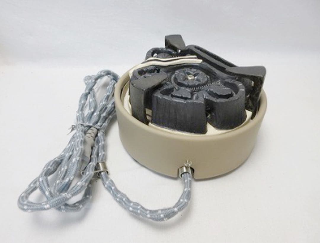 ほぼ未使用 茶道具 人間国宝 釜師敬典作 唐銅鬼面風炉 丸釜添 野々田電熱器