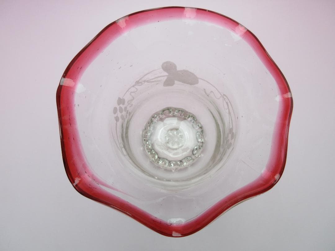 アンティーク 明治期～大正期 フリル 氷コップ デザートグラス 70816