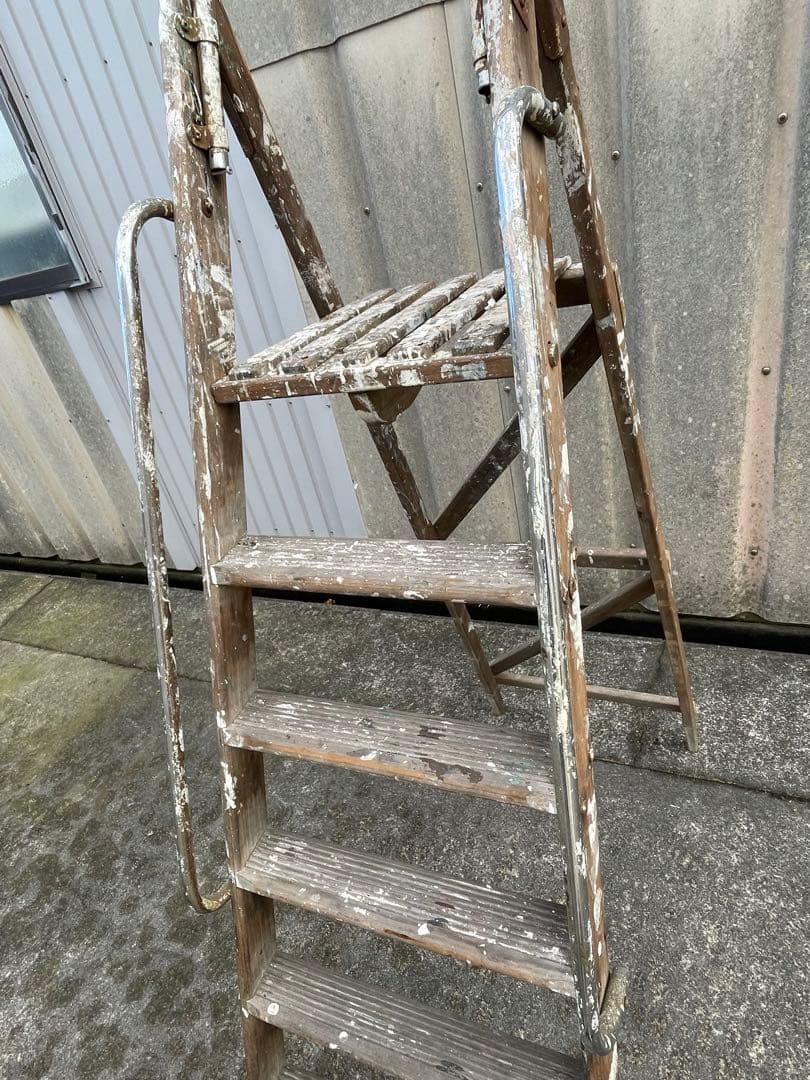 ビンテージ/イギリス/英国製/木製/大型/ラダー/脚立/ディスプレイ/店舗什器③