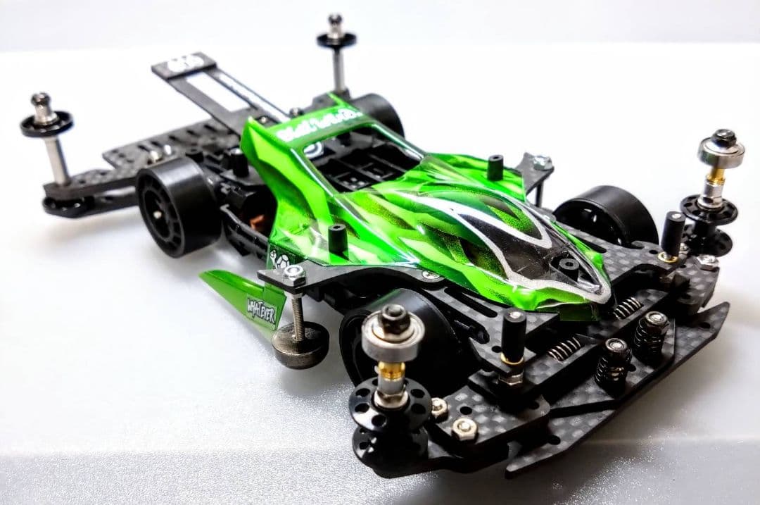 ミニ四駆 完成品 サンダーショット 黄緑 MSフレキ 2