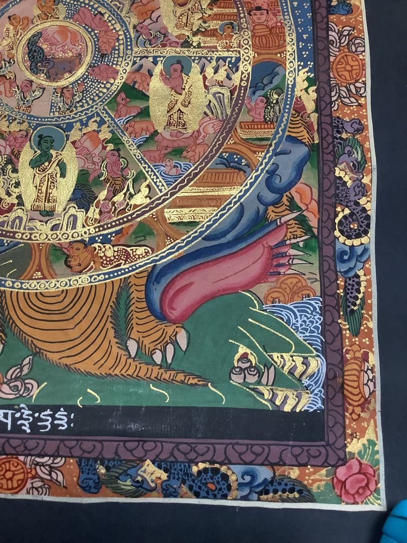 《 チベット密教　新品　1点物 》 手描き　曼荼羅　仏陀　六道輪廻　仏教　c2