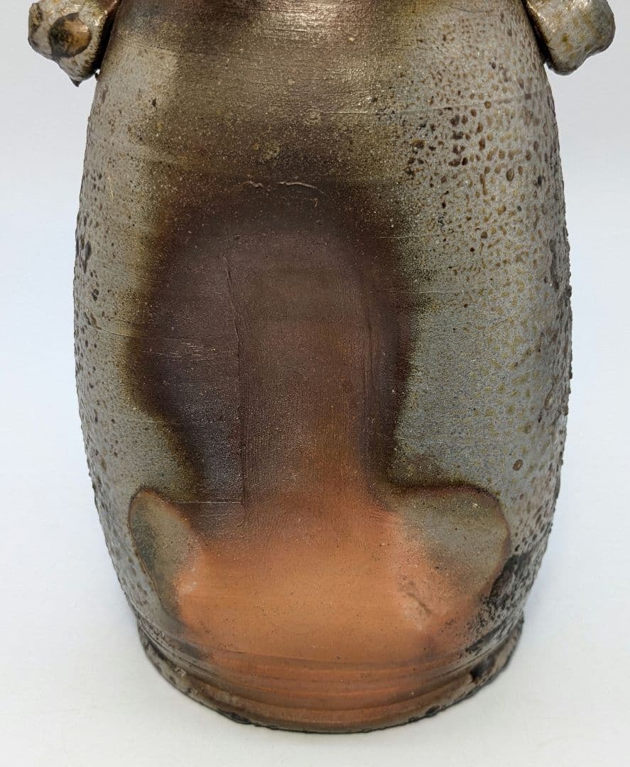 備前焼 窯変耳付花入 花瓶 花器 花生 フラワーベース 置物 華道具 茶道具